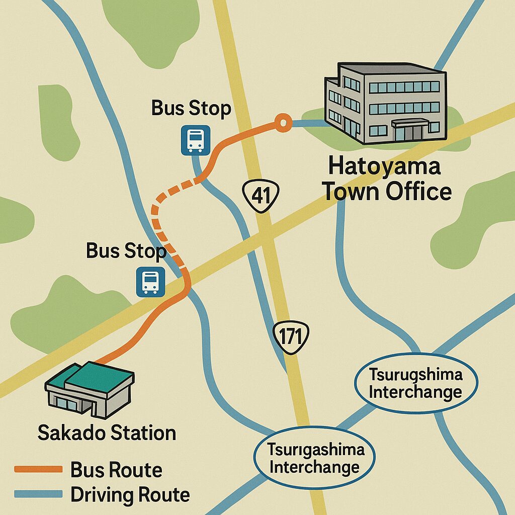 鳩山町役場へのアクセス
