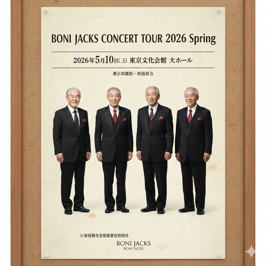 ボニージャックス 現在を示す最も強い材料　日付と会場が明記された公演案内